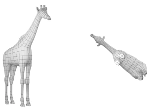 Giraffe Animal Base Mesh 3D Model