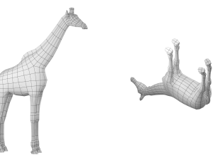 Giraffe Animal Base Mesh Modello 3D