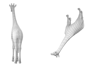 Giraffe Animal Base Mesh Modello 3D