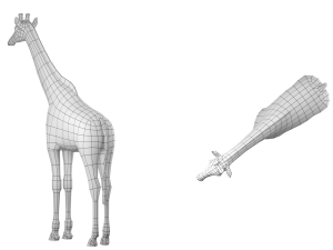 Giraffe Animal Base Mesh Modello 3D