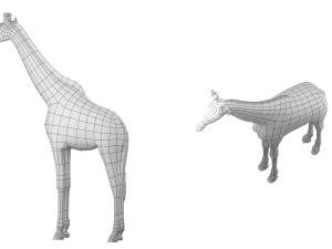 Giraffe Animal Base Mesh 3D Model