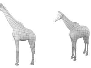 Giraffe Animal Base Mesh 3D Model