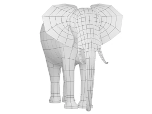 Maglia di base animale dell'elefante africano Modello 3D