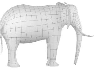 Maglia di base animale dell'elefante africano Modello 3D