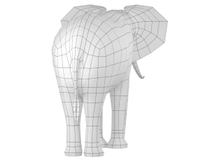 Maglia di base animale dell'elefante africano Modello 3D