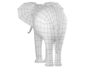 Maglia di base animale dell'elefante africano Modello 3D