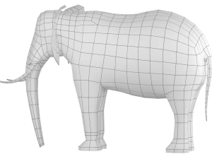 Maglia di base animale dell'elefante africano Modello 3D