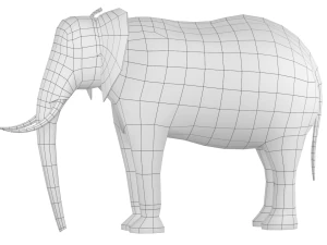 Maglia di base animale dell'elefante africano Modello 3D