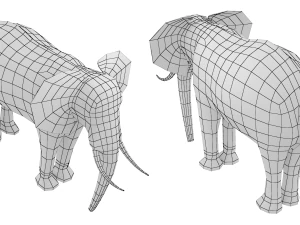 Maglia di base animale dell'elefante africano Modello 3D
