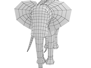 Maglia di base animale dell'elefante africano Modello 3D