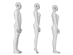 Natural Male and Female in Rest Pose Base Mesh 3D Model
