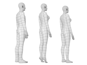 Natural Male and Female in Rest Pose Base Mesh 3D Model