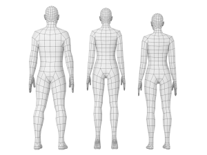Natural Male and Female in Rest Pose Base Mesh 3D Model