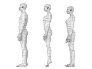 Natural Male and Female in Rest Pose Base Mesh 3D Model