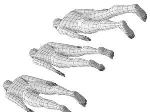Nat&uuml;rliches M&auml;nnchen und Weibchen in Ruhehaltung, Basisnetz 3D Modell