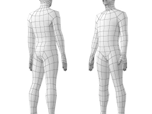 Nat&uuml;rliches M&auml;nnchen und Weibchen in Ruhehaltung, Basisnetz 3D Modell