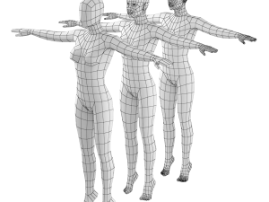 Natural Female on Toes in T-Pose Base Mesh 3D Model