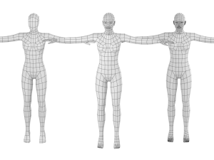 Natural Female on Toes in T-Pose Base Mesh Modelo 3D
