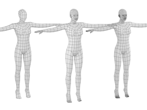 Natural Female on Toes in T-Pose Base Mesh Modelo 3D