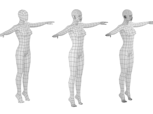Natural Female on Toes in T-Pose Base Mesh Modelo 3D