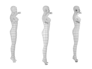 Natural Female on Toes in T-Pose Base Mesh Modelo 3D