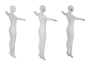 Natural Female on Toes in T-Pose Base Mesh Modelo 3D