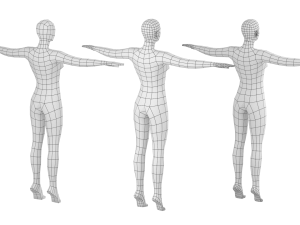 Natural Female on Toes in T-Pose Base Mesh Modelo 3D