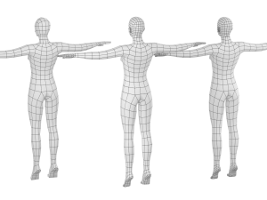 Natural Female on Toes in T-Pose Base Mesh Modelo 3D
