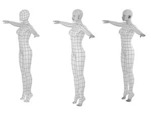 Natural Female on Toes in T-Pose Base Mesh Modelo 3D