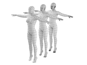 Natural Female on Toes in T-Pose Base Mesh Modelo 3D