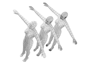 Natural Female on Toes in T-Pose Base Mesh Modelo 3D