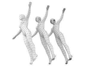 Natural Female on Toes in T-Pose Base Mesh Modelo 3D