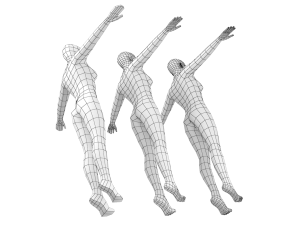 Natural Female on Toes in T-Pose Base Mesh Modelo 3D
