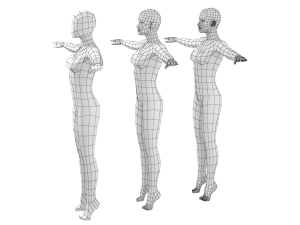 Natural Female on Toes in T-Pose Base Mesh Modelo 3D