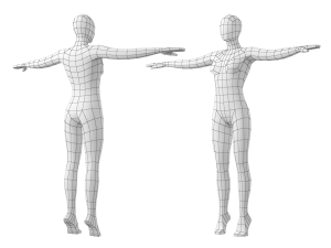 Natural Female on Toes in T-Pose Base Mesh Modelo 3D