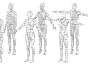 6 Modellik Pozunda Doğal Kadın KOLEKSİYONU 3D Model