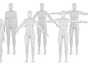 6 Modellik Pozunda Doğal Kadın KOLEKSİYONU 3D Model