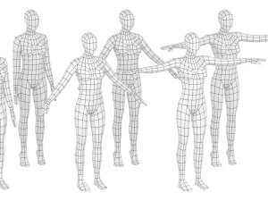 6 Modellik Pozunda Doğal Kadın KOLEKSİYONU 3D Model