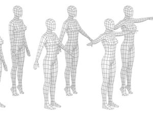 Natural Female In 6 Modeling Poses COLLECTION 3D-Modell