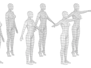 6 Modellik Pozunda Doğal Kadın KOLEKSİYONU 3D Model