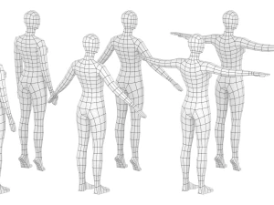 6 Modellik Pozunda Doğal Kadın KOLEKSİYONU 3D Model