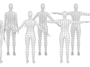 Natural Female In 6 Modeling Poses COLLECTION 3D-Modell