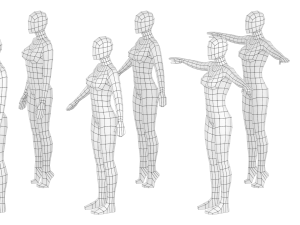 Natural Female In 6 Modeling Poses COLLECTION 3D-Modell