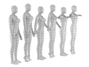Natural Female In 6 Modeling Poses COLLECTION 3D-Modell