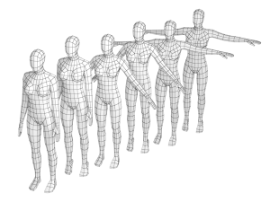 Natural Female In 6 Modeling Poses COLLECTION 3D-Modell