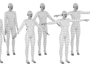 Mujer natural en 6 poses de modelado COLECCI&Oacute;N Modelo 3D