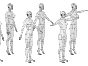 Natural Female In 6 Modeling Poses COLLECTION 3D Модель