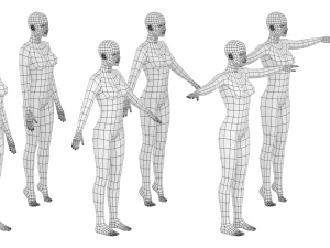 Mujer natural en 6 poses de modelado COLECCI&Oacute;N Modelo 3D
