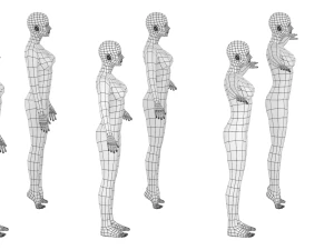 Mujer natural en 6 poses de modelado COLECCI&Oacute;N Modelo 3D