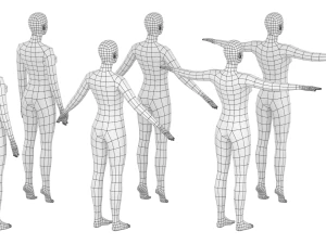 Mujer natural en 6 poses de modelado COLECCI&Oacute;N Modelo 3D